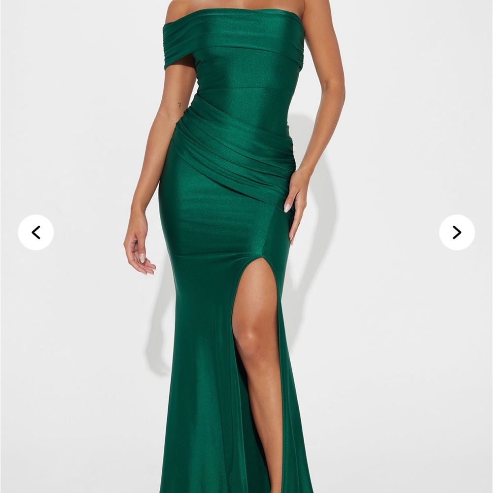 Fashion Nova Strapless Green Gown